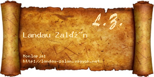 Landau Zalán névjegykártya